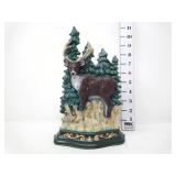 Cast Iron Painted Deer in the Woods Doorstop