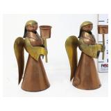 Vintage Brass & Copper Angel Candle Holders