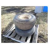 Pair of 11L-15sl Tires, 8 bolt rims