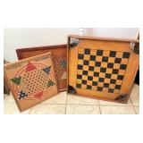 Vintage Carrom & (2) Chinese Star Checkers Boards