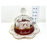 Rockwell - Flash Ruby Butter Dish-Repaired