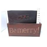 (2) Decorative Christmas Painted Boxes