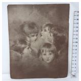 'Angel Heads' Print - Some Damage on Edges