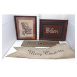 Santa Print & Merry Christmas & Believe Saying