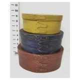 (3) 3 Finger Wooden Shaker Nesting Boxes