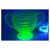Uranium Glass Sugar Bowl - Chip