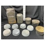 (5) Clear Glass Jars w/ Metal Lids & (7) Zinc