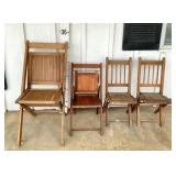 (4) Folding Wooden Chairs-(3) Child & (1) Adult
