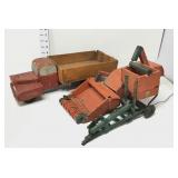 Vintage Wooden Truck & Combine  - Handmade