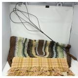 Woven & Handmade Rag Rug w/Rug Beater