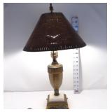 Brass & Marble Table Lamp w/Copper Shade