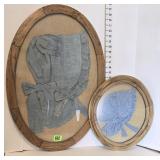(2) Oval Framed Prairie Bonnets