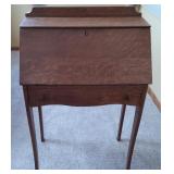 Oak Drop Front Secretary - H 39.5' x 24.75' x D14'