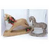 Papermache Christmas Horse & Rocking Horse Decor
