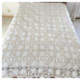 90' Square Crocheted Tablecloth