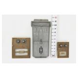 (2) Vintage Post Office Box Doors (1) Mailbox