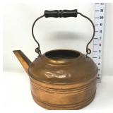 Copper Tea Kettle w/ Wooden Handle - Missing Lid