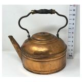 Copper Tea Kettle w/ Wooden Handle - Missing Knob