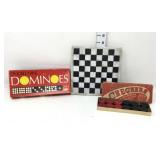 Marble Inlaid Checker Board, Checkers & Dominoes