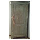 Primitive Green Painted Cabinet