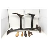 Antique Cast Iron Cobblers Shoe Stands, Lasts,