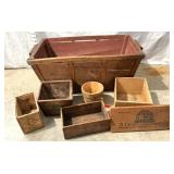 Wooden Crate & Assorted Wooden Containers