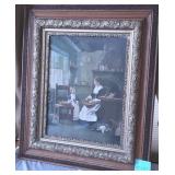 'Peeling Vegetables' in Ornate Frame