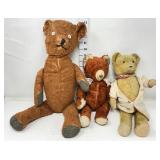 (3) Vintage Jointed Teddy Bears