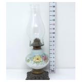 GWTW Oil Lamp w/Floral Base