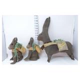 (3) Stuffed Fabric Rabbit & Bunnies