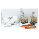 Bunnies Ceramic & Resin w/Carrots