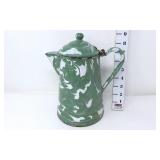 Green Swirl Enamelware Coffee Pot