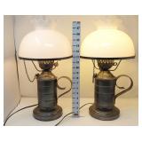 Pewter Finish Reproduction Oil Lamp - Plastic