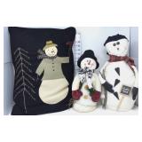 Stuffed Snowmen Pillow & Snowmen