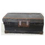 Antique Wooden Chest w/Divided Sliding &