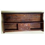 Primitive Wall Shelf w/Porcelain Knobs