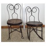Child's Wrought Iron Rocker & Chair