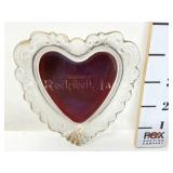 Rockwell, IA -Flash Ruby Glass Heart Dish