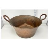 Antique Hammered Copper Double Handled Pot -