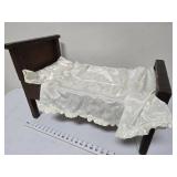 Wooden Doll Bed with Bedding