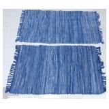 (2) Woven Jean Rugs