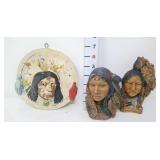 Native American Wall Pocket & Figures