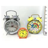 (3) Vintage Wind Up Alarm Clocks