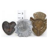 (3) Vintage Native American Theme Metal Ashtrays