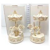 (2) Carousel Music Boxes w/Boxes