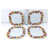 (4) Carnival Bubble Marble Patten Plates - Japan