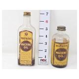 (2) Watkins Machine Oil Bottles