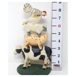 Cast Iron Stacked Farm Animals Doorstop