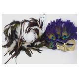 Feather Head Piece & Mardi Gras Mask