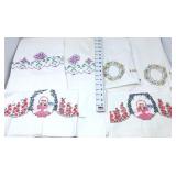(3) Embroidered Pillowcase Pairs